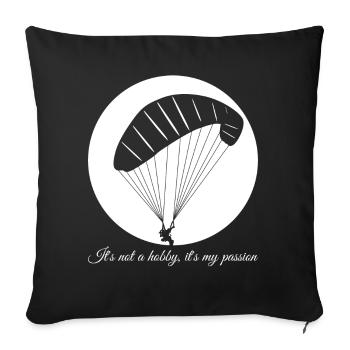 Parapente Parapente Gleitsegeln - Housse de coussin décorative 45 x 45 cm - noir - Devant