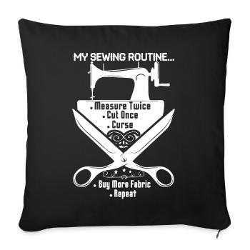 Sewing My Sewing Routine - Sofa pillowcase 17,3'' x 17,3'' (45 x 45 cm) - black - Front
