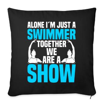 Synchronschwimmen - Sofakissenbezug 45 x 45 cm - Schwarz - Vorne