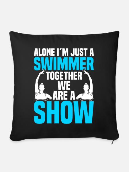 Synchronschwimmen - Sofakissenbezug 45 x 45 cm - Schwarz