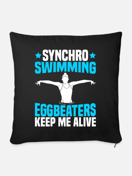 Synchronschwimmen - Sofakissenbezug 45 x 45 cm - Schwarz