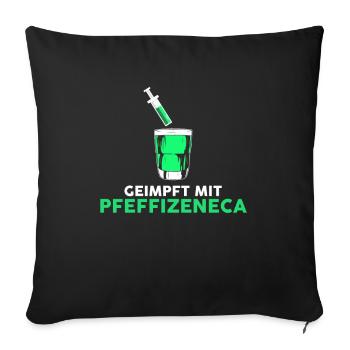 Inoculé avec de la liqueur de menthe poivrée - Housse de coussin décorative 45 x 45 cm - noir - Devant