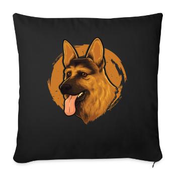 Wauwau Dog Chien à quatre pattes Propriétaire Allemand - Housse de coussin décorative 45 x 45 cm - noir - Devant