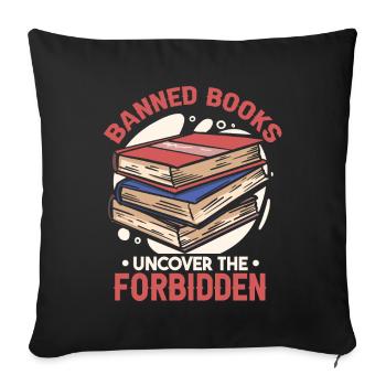 Banned Books Uncover The Forbidden - Sofa pillowcase 17,3'' x 17,3'' (45 x 45 cm) - black - Front