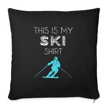 Chemise de ski - Housse de coussin décorative 45 x 45 cm - noir - Devant