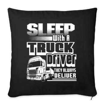Truck Driver Sleep With Truck Driver - Sofa pillowcase 17,3'' x 17,3'' (45 x 45 cm) - black - Front
