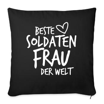 Beste Soldatenfrau der Welt - Sofakissenbezug 45 x 45 cm - Schwarz - Vorne