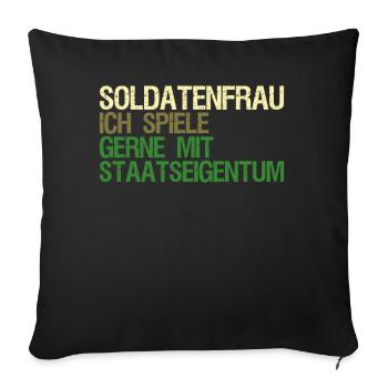 Soldatenfrau Soldat - Sofakissenbezug 45 x 45 cm - Schwarz - Vorne