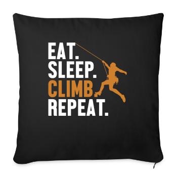 Eat Sleep Climb Repeat Alpine Climbing - Sofa pillowcase 17,3'' x 17,3'' (45 x 45 cm) - black - Front