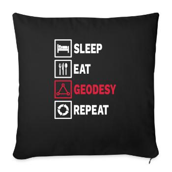 Geodesy Triangulation Geomatics Surveying - Sofa pillowcase 17,3'' x 17,3'' (45 x 45 cm) - black - Front