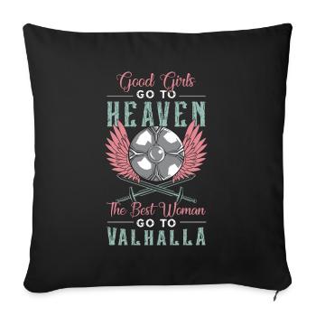 Valkyrie Good Girls Go To Heaven Norse Goddess - Sofakissenbezug 45 x 45 cm - Schwarz - Vorne