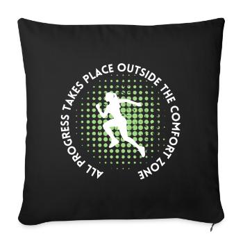 Le progrès se fait en dehors de la zone de confort - Housse de coussin décorative 45 x 45 cm - noir - Devant