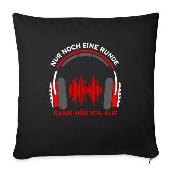 Nur Noch Eine Runde Zocken Gamer Controller - Sofakissenbezug 45 x 45 cm - Schwarz - Vorne