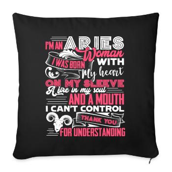 Aries I'm An Aries Woman Horoscope - Sofa pillowcase 17,3'' x 17,3'' (45 x 45 cm) - black - Front