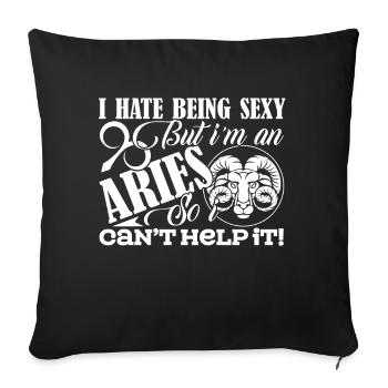 Aries I'm A Sexy Aries Horoscope - Sofa pillowcase 17,3'' x 17,3'' (45 x 45 cm) - black - Front