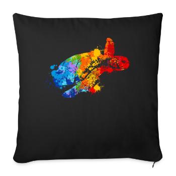 Schildkröte Splash Art Tierliebhaber - Sofakissenbezug 45 x 45 cm - Schwarz - Vorne