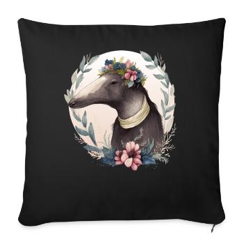 Watercolor Anteater Flower Crown Floral Anteaters - Sofakissenbezug 45 x 45 cm - Schwarz - Vorne