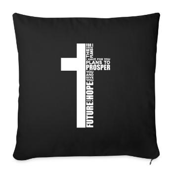 Bible Bible Versets chrétiens Don de Jésus - Housse de coussin décorative 45 x 45 cm - noir - Devant
