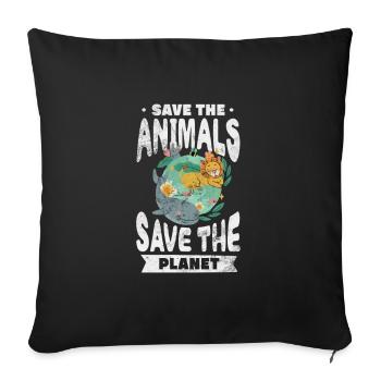 Climate Change Environment Earth Earth Gift - Sofa pillowcase 17,3'' x 17,3'' (45 x 45 cm) - black - Front