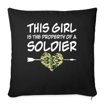Femmes de soldats Femmes de soldats - Housse de coussin décorative 45 x 45 cm - noir - Devant