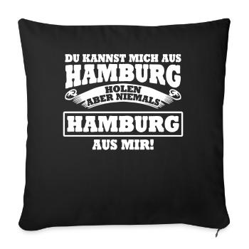 Hamburg Hamburger - Sofakissenbezug 45 x 45 cm - Schwarz - Vorne
