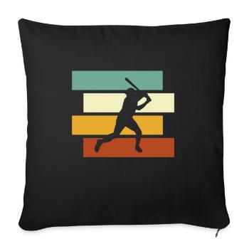 Baseball Rétro - Housse de coussin décorative 45 x 45 cm - noir - Devant