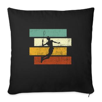 Badminton Rétro - Housse de coussin décorative 45 x 45 cm - noir - Devant