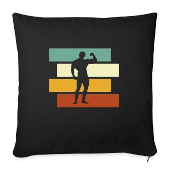 Body building Retro - Sofakissenbezug 45 x 45 cm - Schwarz - Vorne