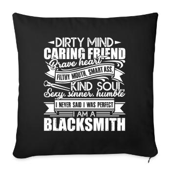Blacksmith I Am A Blacksmith - Sofa pillowcase 17,3'' x 17,3'' (45 x 45 cm) - black - Front