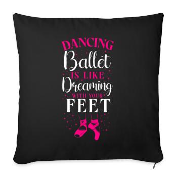 Ballet Danseuse Danse Ballerine - Housse de coussin décorative 45 x 45 cm - noir - Devant