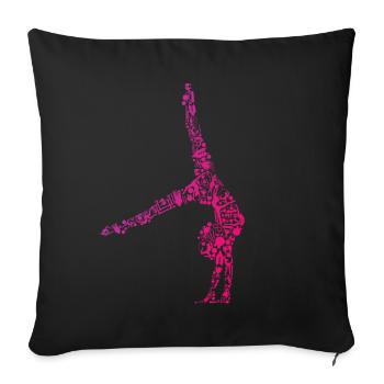 Rhythmische Sportgymnastik - Sofakissenbezug 45 x 45 cm - Schwarz - Vorne