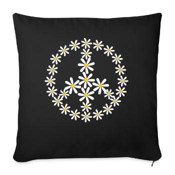 Paix Paix Signe Pacifisme - Housse de coussin décorative 45 x 45 cm - noir - Devant