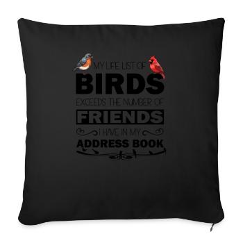 Unearth Rare Birds & Habitats: Life List - Sofakissenbezug 45 x 45 cm - Schwarz - Vorne