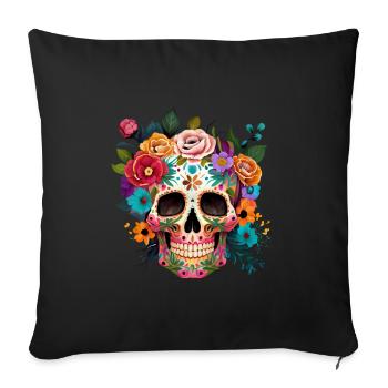 Fête des Mères des Morts Catrina 5 mai Halloween - Housse de coussin décorative 45 x 45 cm - noir - Devant