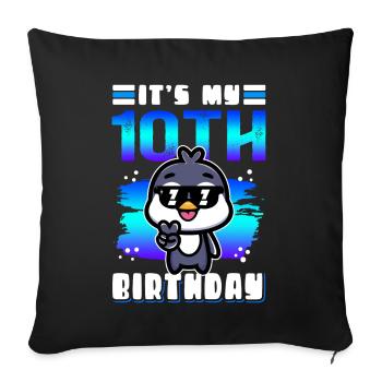 10th Birthday Gift Idea 10 Years Old Gift - Sofa pillowcase 17,3'' x 17,3'' (45 x 45 cm) - black - Front