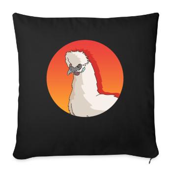 Silk Chicken Silkie Chickens Silk Chickens Gift - Sofa pillowcase 17,3'' x 17,3'' (45 x 45 cm) - black - Front