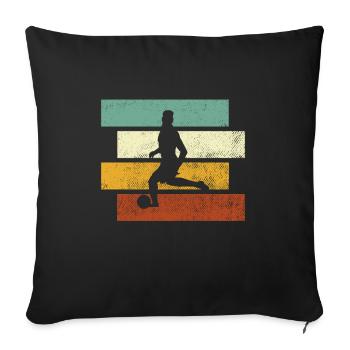 Football Rétro - Housse de coussin décorative 45 x 45 cm - noir - Devant