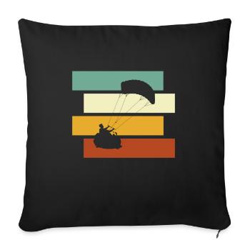 Kite Surf Rétro - Housse de coussin décorative 45 x 45 cm - noir - Devant