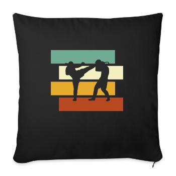 Martial Arts Retro - Sofa pillowcase 17,3'' x 17,3'' (45 x 45 cm) - black - Front