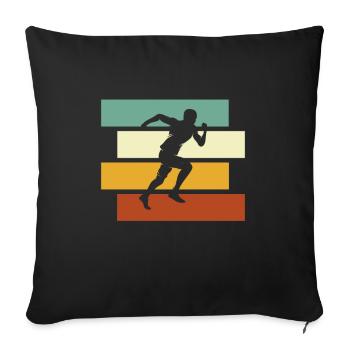 Jogging Rétro - Housse de coussin décorative 45 x 45 cm - noir - Devant