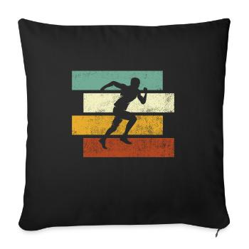 Jogging Rétro - Housse de coussin décorative 45 x 45 cm - noir - Devant