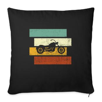 Moto Rétro - Housse de coussin décorative 45 x 45 cm - noir - Devant