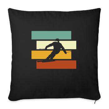 Ski Rétro - Housse de coussin décorative 45 x 45 cm - noir - Devant