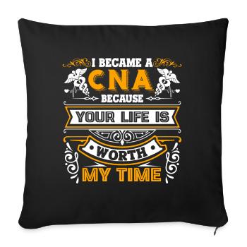 CNA I Became A CNA - Sofa pillowcase 17,3'' x 17,3'' (45 x 45 cm) - black - Front