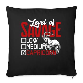 Capricorn Level Of Savage Capricorn - Sofa pillowcase 17,3'' x 17,3'' (45 x 45 cm) - black - Front