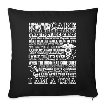 CNA I Am A CNA - Sofa pillowcase 17,3'' x 17,3'' (45 x 45 cm) - black - Front