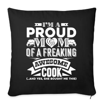 Cook I'm A Proud Mom Of A Cook - Sofa pillowcase 17,3'' x 17,3'' (45 x 45 cm) - black - Front