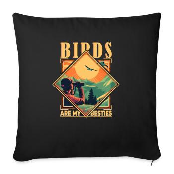 Birds Are My Besties: Perfect Design for Avian - Sofakissenbezug 45 x 45 cm - Schwarz - Vorne