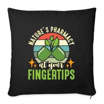 Herbalism Nature's Pharmacy At Your Medicinal Herb - Sofa pillowcase 17,3'' x 17,3'' (45 x 45 cm) - black - Front
