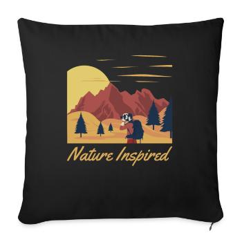 Nature Inspired Trekking Mountain Hiking Hiking - Sofa pillowcase 17,3'' x 17,3'' (45 x 45 cm) - black - Front